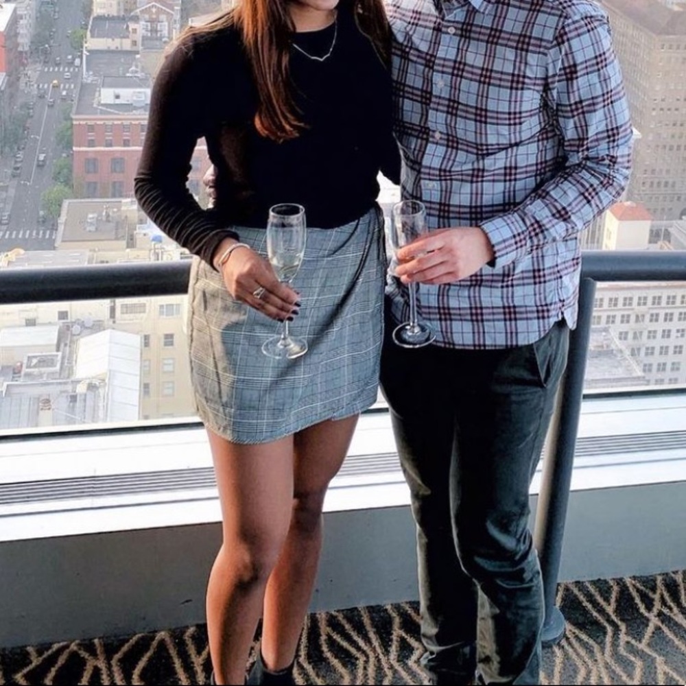 TOBI wrap plaid skirt